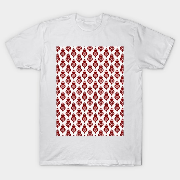 Large Dark Christmas Candy Apple Red Teardrop Ornaments T-Shirt by podartist